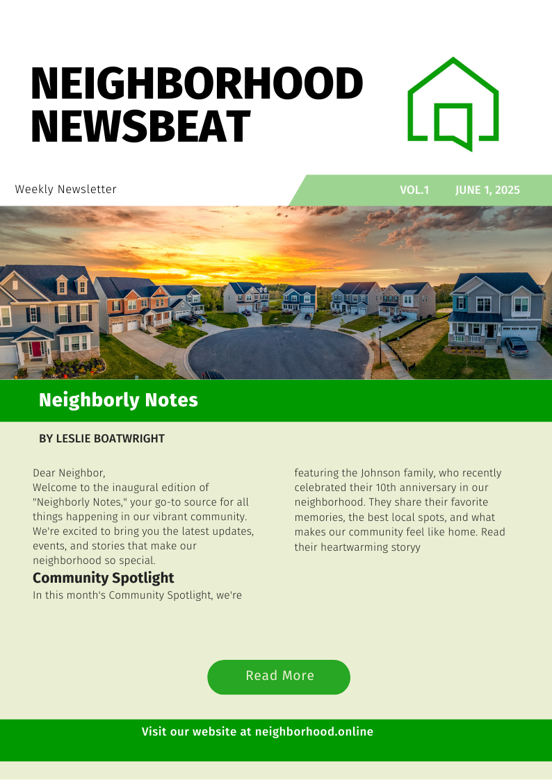 Example Neighborhood Newsletter